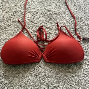 Red Triangle Bikini Top